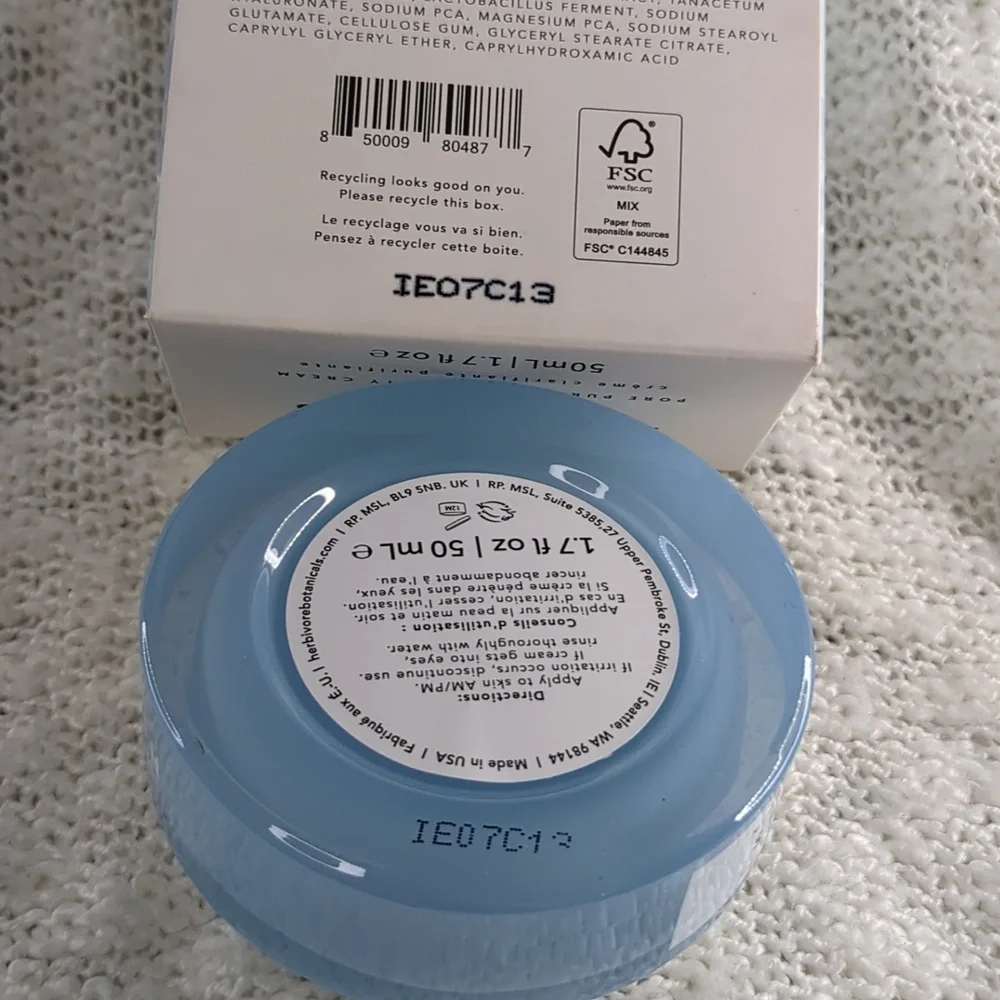 HERBIVORE Botanicals AQUARIUS Pore Purifying Clarity Cream, 50ml/1.7fl oz - Picture 3 of 11